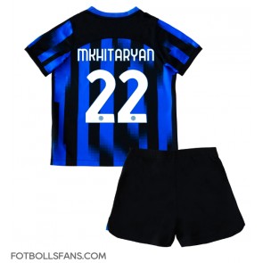 Inter Milan Henrikh Mkhitaryan #22 Replika Hemmatröja Barn 2023-24 Kortärmad (+ Korta byxor)